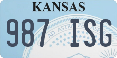 KS license plate 987ISG