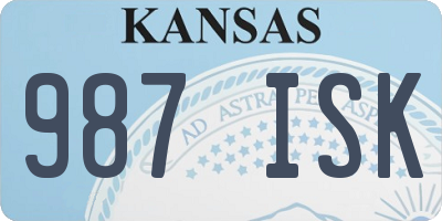 KS license plate 987ISK