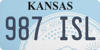 KS license plate 987ISL