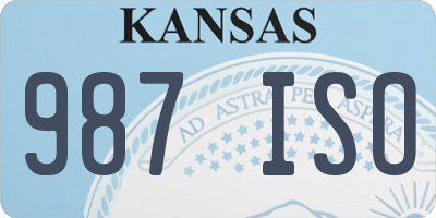 KS license plate 987ISO