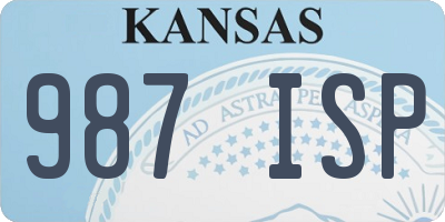 KS license plate 987ISP