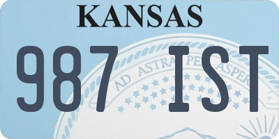 KS license plate 987IST
