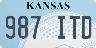 KS license plate 987ITD