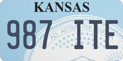 KS license plate 987ITE