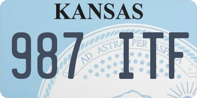 KS license plate 987ITF