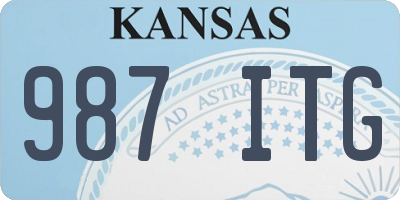 KS license plate 987ITG