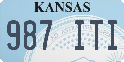 KS license plate 987ITI