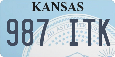 KS license plate 987ITK