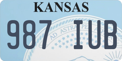 KS license plate 987IUB