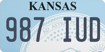 KS license plate 987IUD