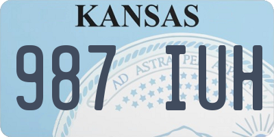 KS license plate 987IUH