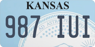 KS license plate 987IUI