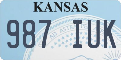 KS license plate 987IUK