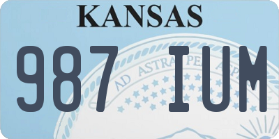 KS license plate 987IUM