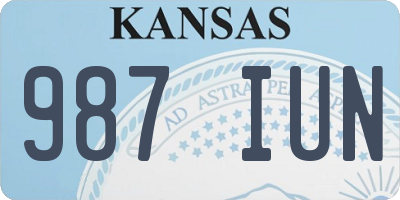 KS license plate 987IUN