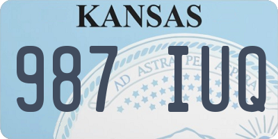 KS license plate 987IUQ