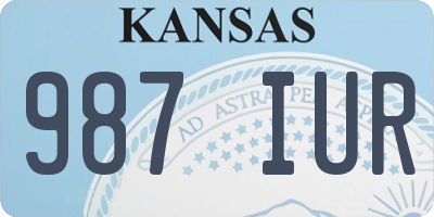 KS license plate 987IUR
