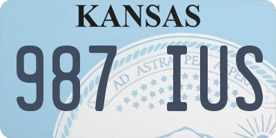 KS license plate 987IUS