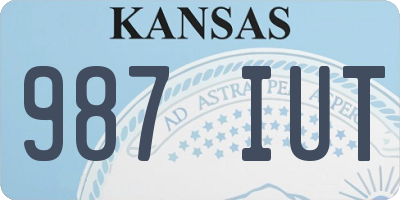 KS license plate 987IUT