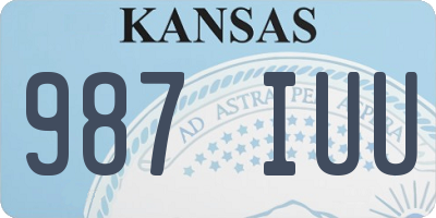 KS license plate 987IUU