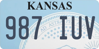 KS license plate 987IUV