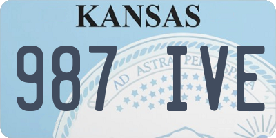 KS license plate 987IVE