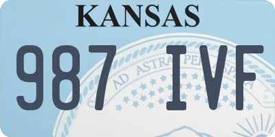 KS license plate 987IVF