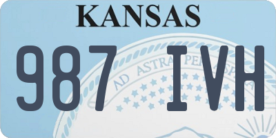 KS license plate 987IVH