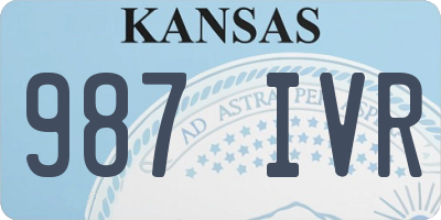 KS license plate 987IVR