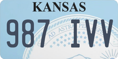KS license plate 987IVV