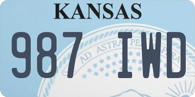 KS license plate 987IWD