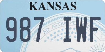 KS license plate 987IWF