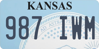 KS license plate 987IWM