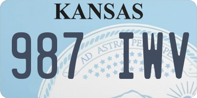 KS license plate 987IWV