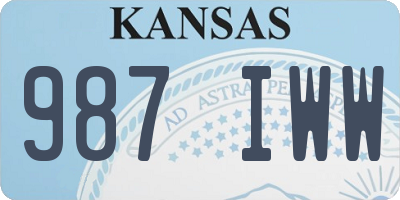 KS license plate 987IWW