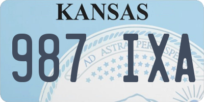 KS license plate 987IXA