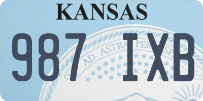 KS license plate 987IXB