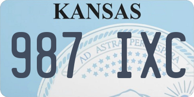 KS license plate 987IXC