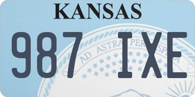 KS license plate 987IXE