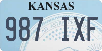 KS license plate 987IXF