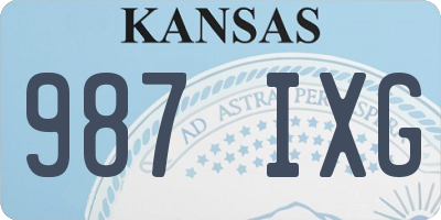 KS license plate 987IXG