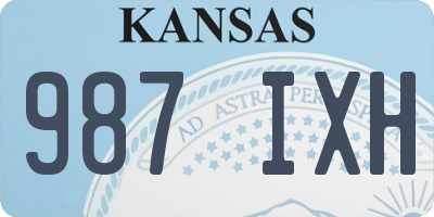 KS license plate 987IXH