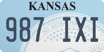 KS license plate 987IXI