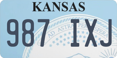 KS license plate 987IXJ