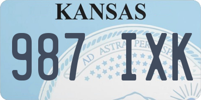 KS license plate 987IXK
