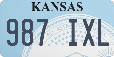 KS license plate 987IXL