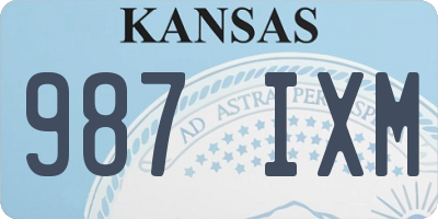 KS license plate 987IXM