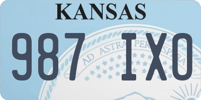 KS license plate 987IXO