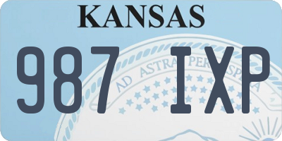 KS license plate 987IXP