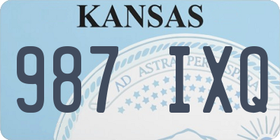 KS license plate 987IXQ
